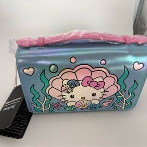 Hello Kitty Iridescent Mermaid Shell Mini Crossbody - Pink & Blue